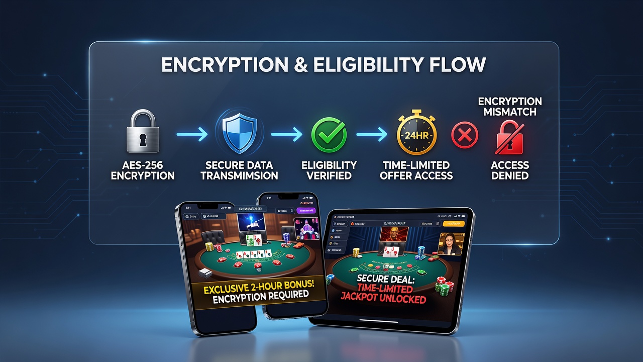 Secure encryption visualization overlaid on mobile live dealer table game session