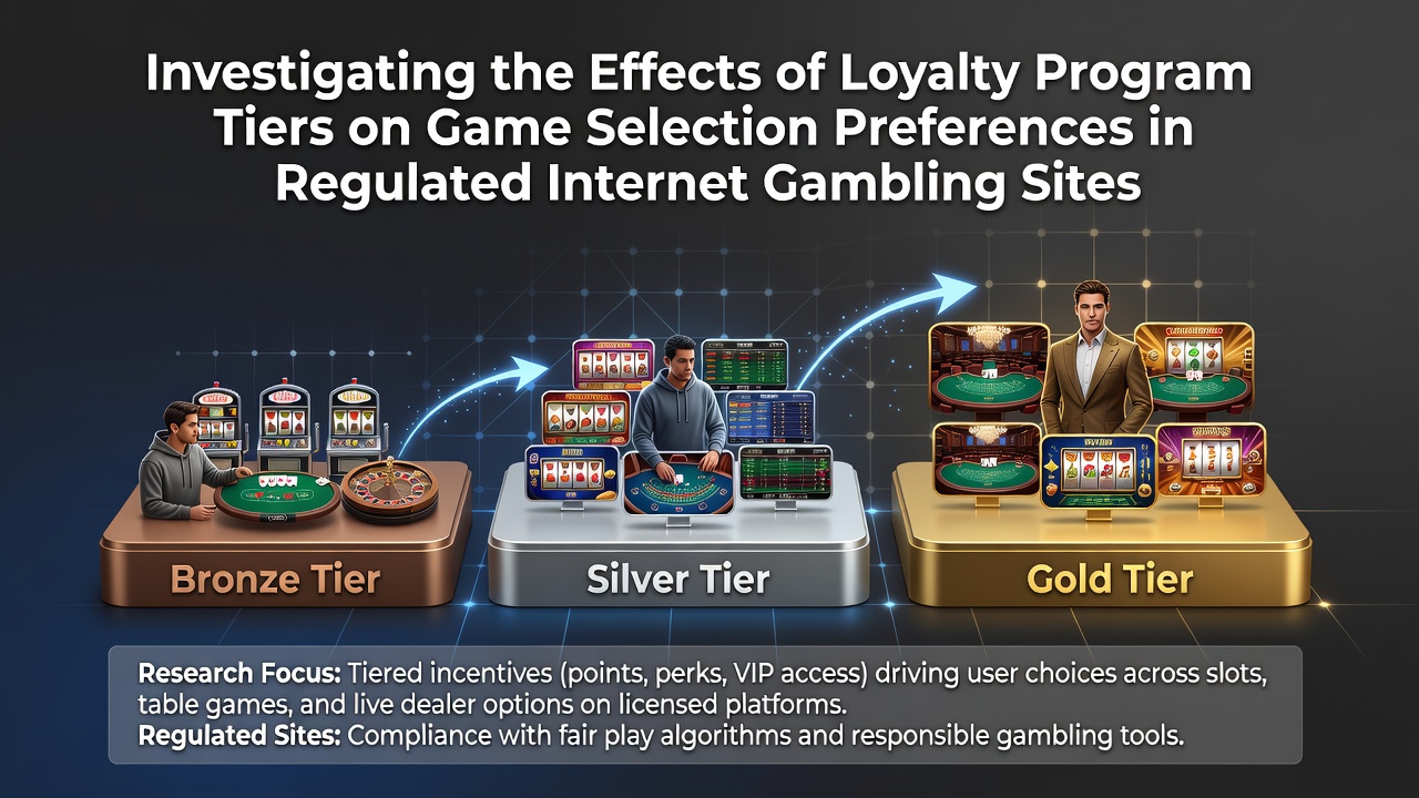 Overview of loyalty program tiers displayed on a regulated online gambling platform interface showing bronze silver and gold levels with game categories