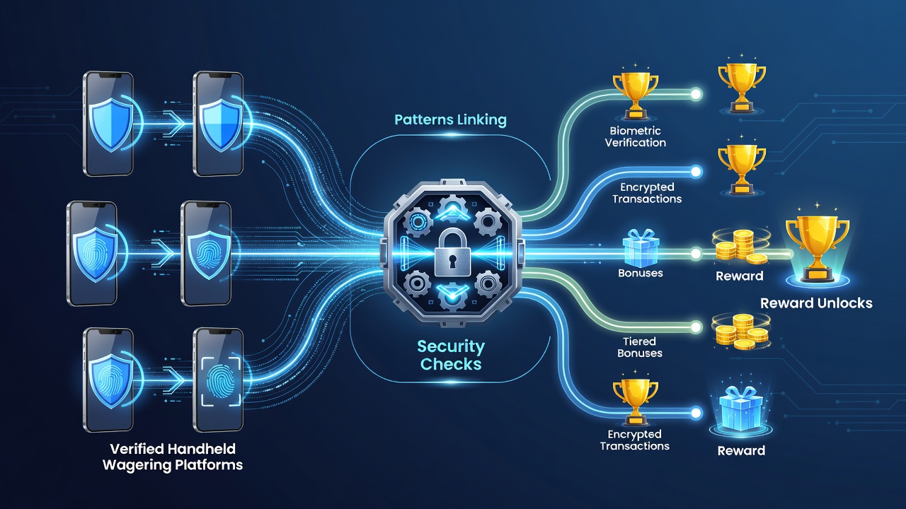 Analytics dashboard showing correlations between security check completion and reward unlock success rates on verified mobile wagering apps